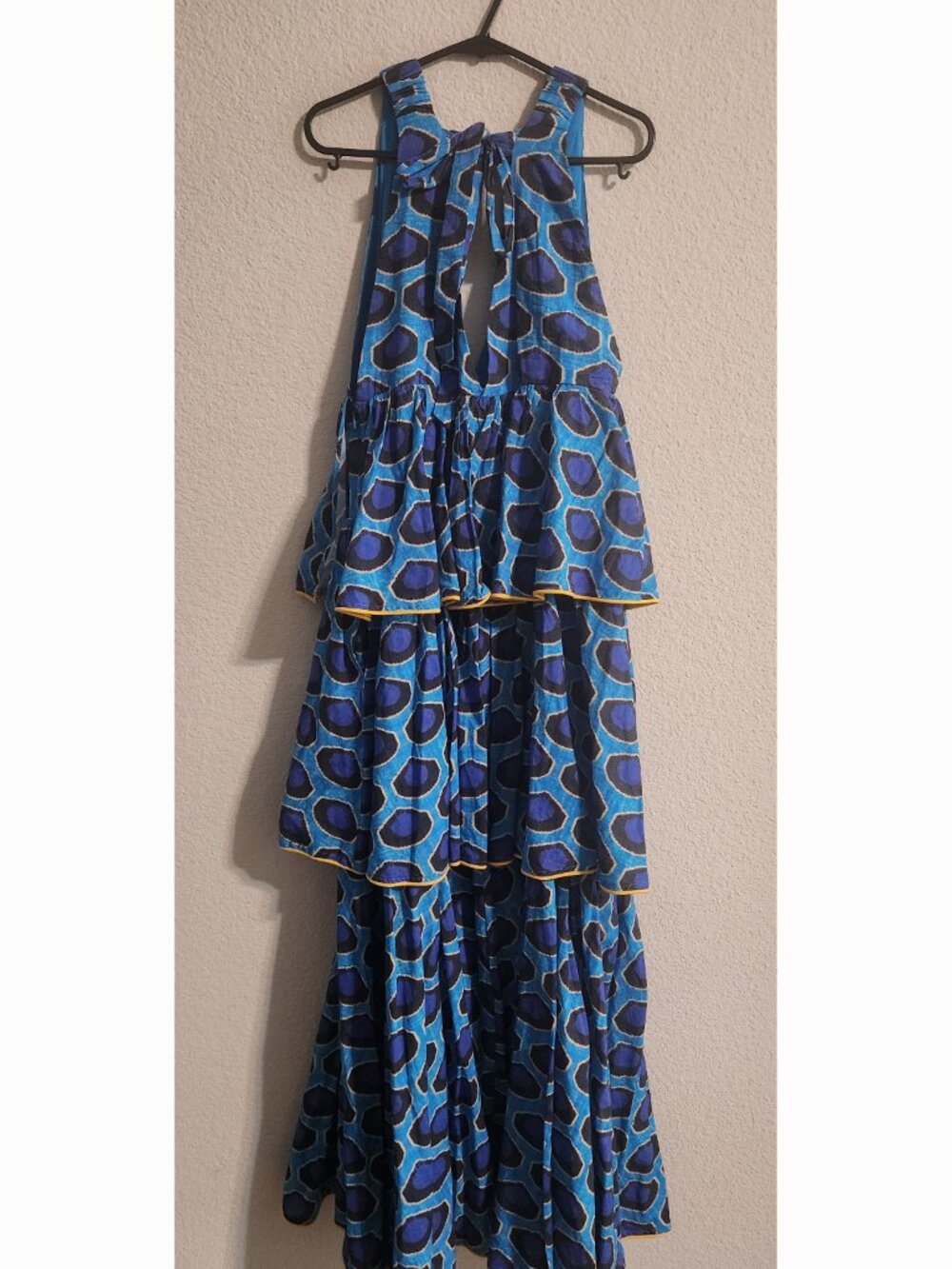 Rhode Leela Tiered Chanderi Dress Blue Ruffles size small - Picture 5 of 10